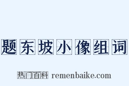 题东坡小像组词是什么意思的图片